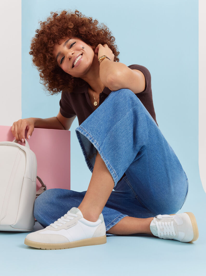 Sneaker - white, WHITE/LT GREY, hi-res