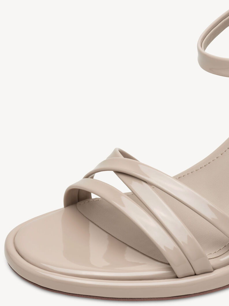 Heeled sandal - beige, BEIGE PATENT, hi-res