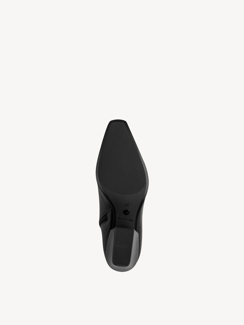 Leren Enkellaarsje - zwart, BLACK LEATHER, hi-res