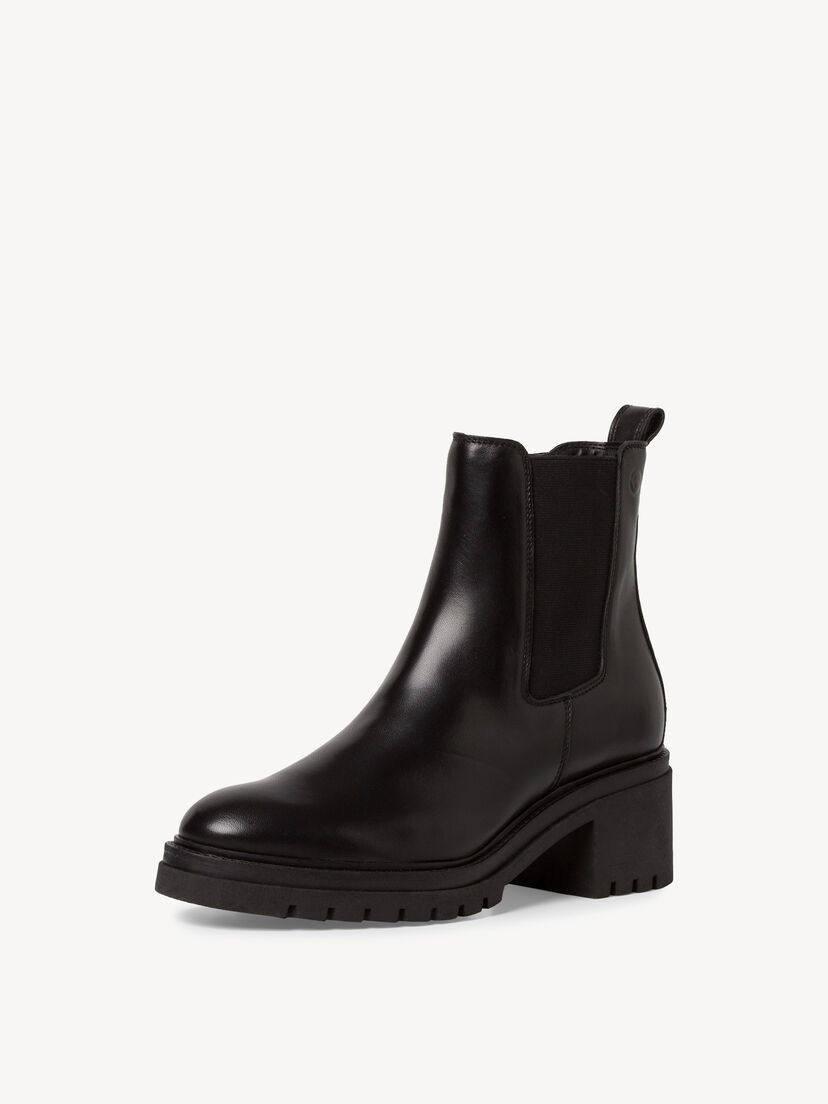 Leren Chelseaboot - zwart, BLACK, hi-res
