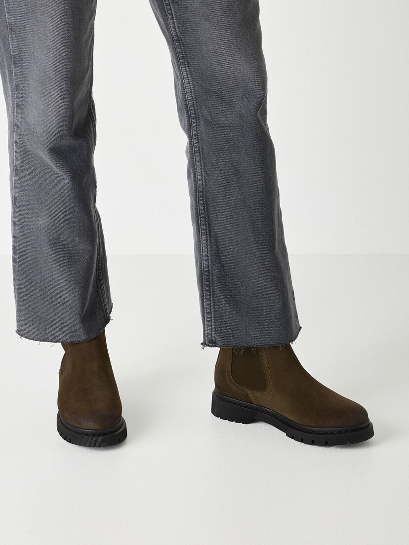 Leren Chelseaboot - khaki, OLIVE SUEDE, hi-res