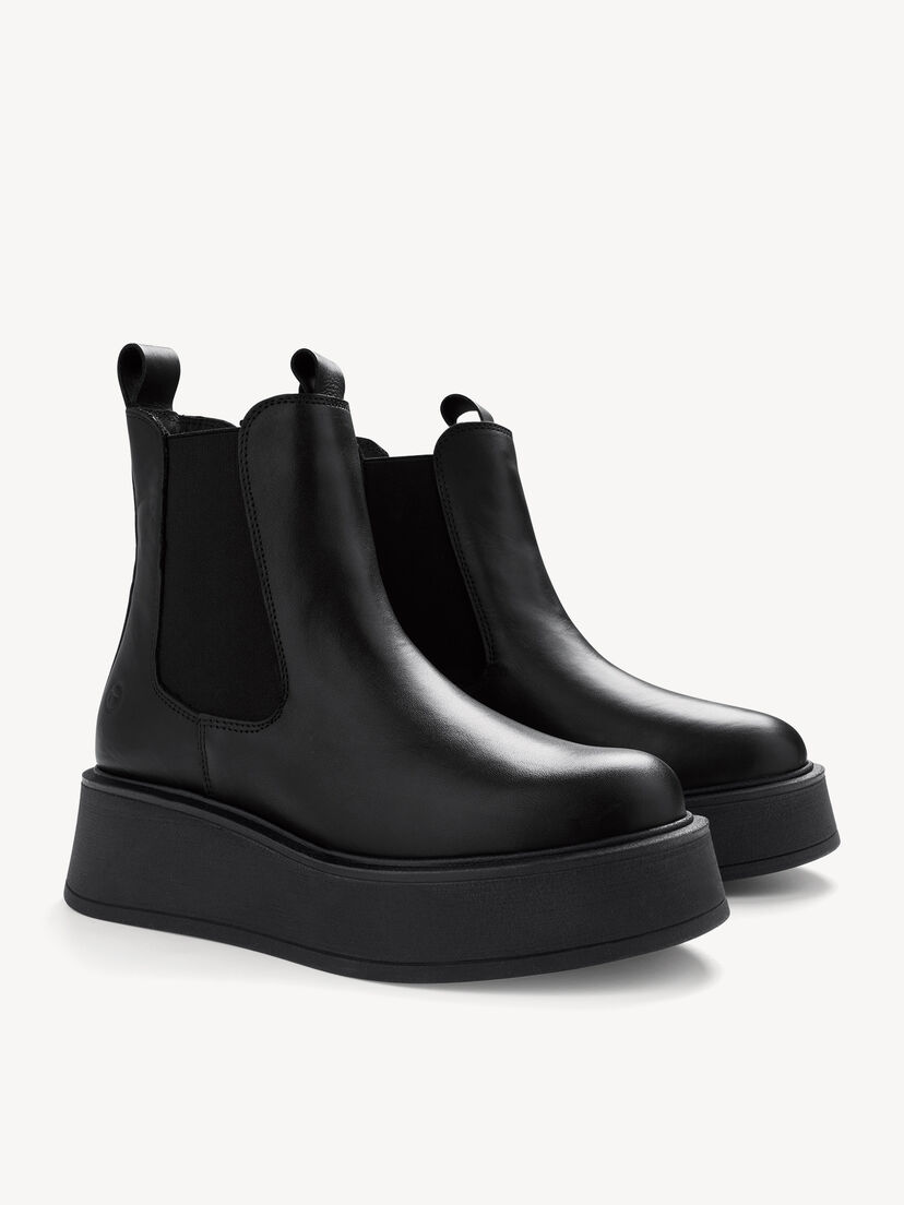 Leren Chelseaboot - zwart, BLACK LEATHER, hi-res