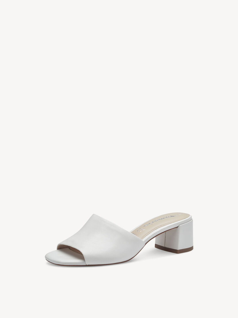 Leren Slipper - wit, WHITE, hi-res