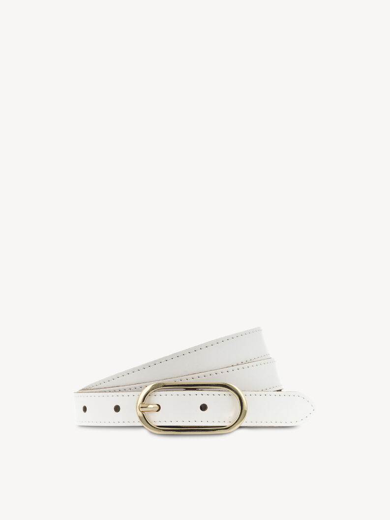 Leather Belt - white, white, hi-res