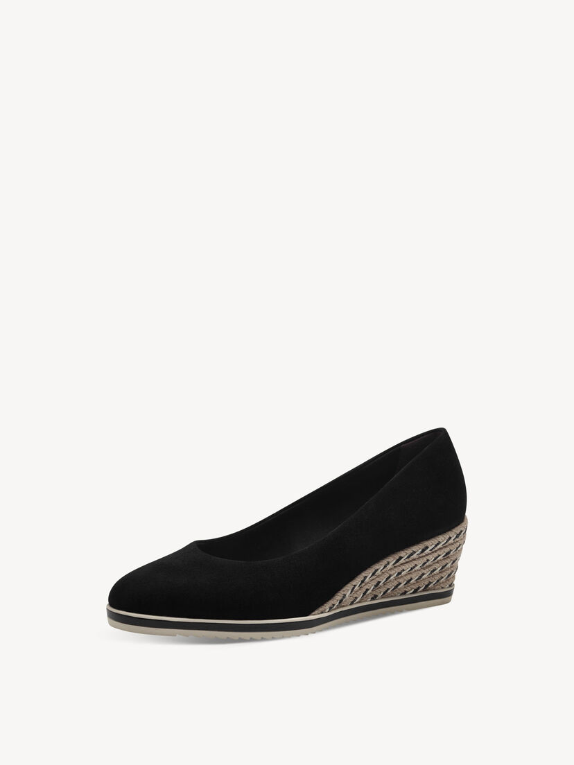 Leren Sleehakpumps - zwart, BLACK, hi-res