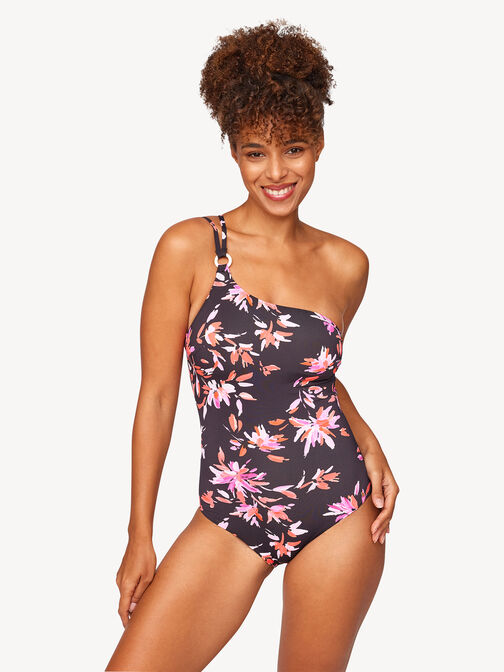 Swimsuit, Pink Flower AOP, hi-res
