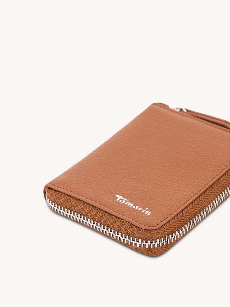 Portefeuille en cuir - marron, COGNAC, hi-res