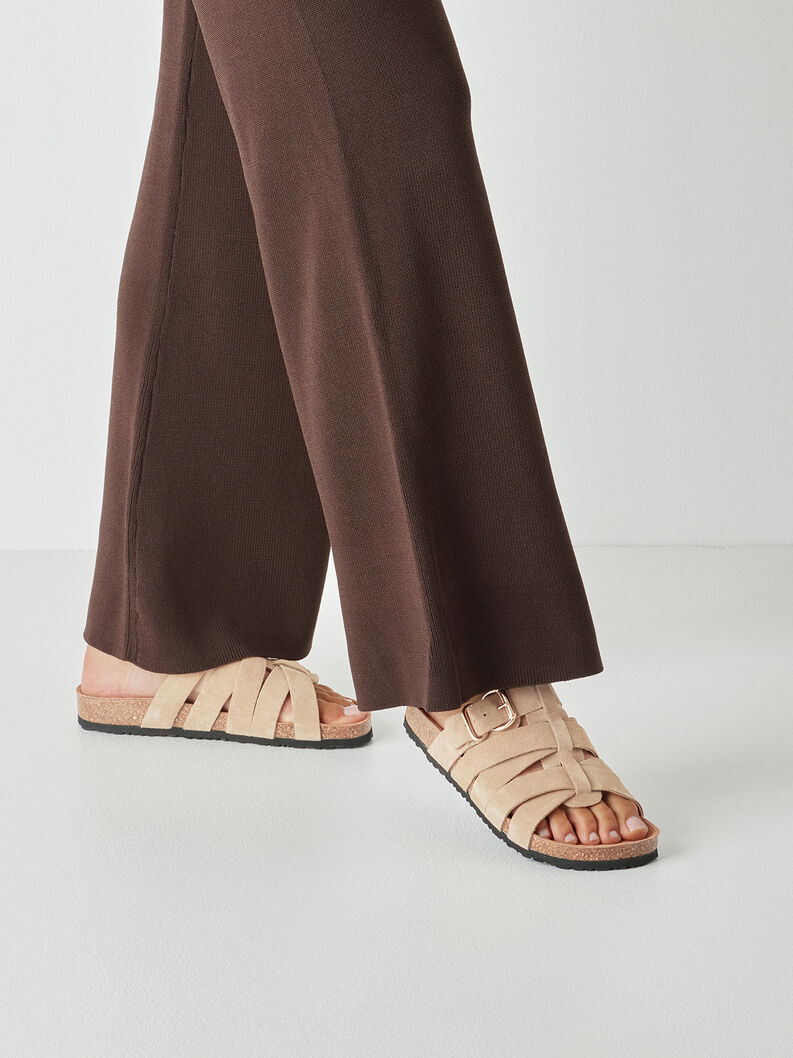 Mule en cuir - beige, TAUPE, hi-res