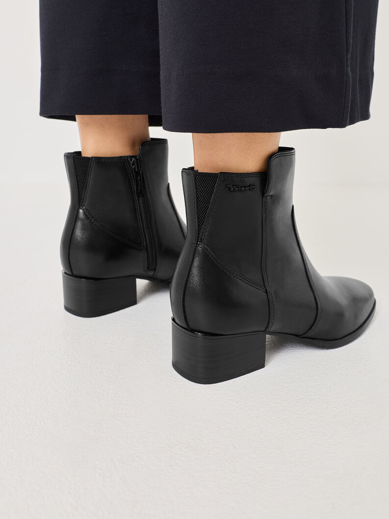 Bottine en cuir - noir, BLACK, hi-res