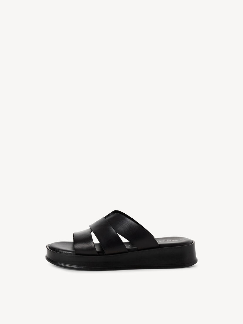 Leren Slipper - zwart, BLACK, hi-res