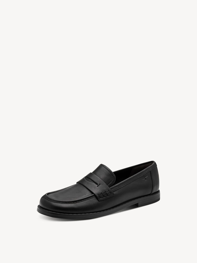 Leren Instappers - zwart, BLACK LEATHER, hi-res