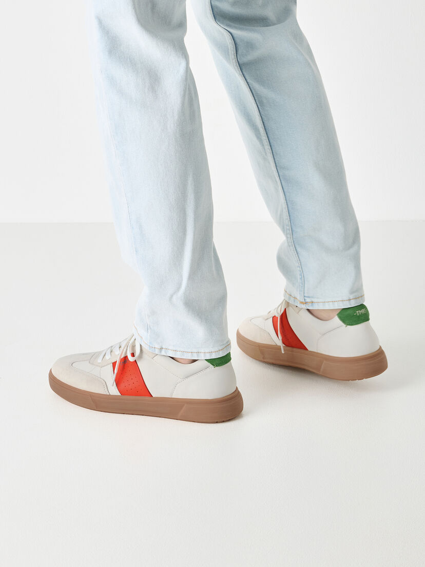 Sneaker, WHITE/ORANGE, hi-res