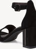 Leather Heeled sandal - black, BLK SUEDE/LEA., hi-res