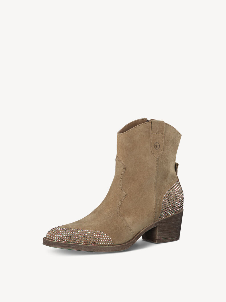 Leather Bootie - beige, CAMEL COMB, hi-res