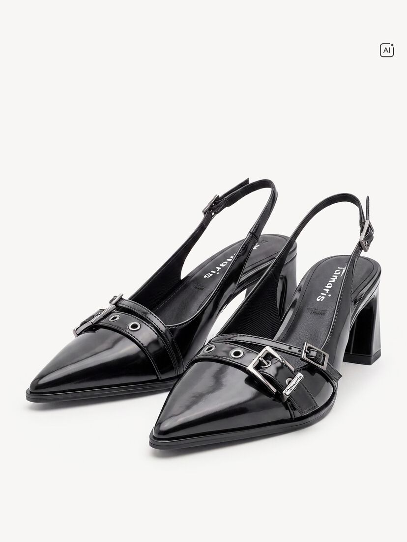 Slingpumps - zwart, BLACK, hi-res