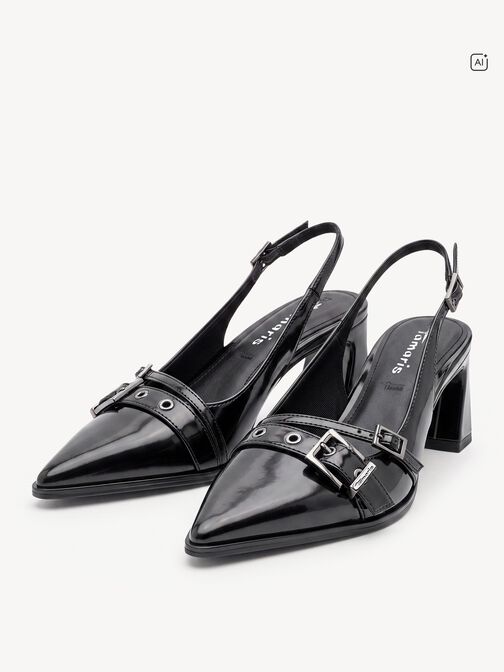 sling pumps, BLACK, hi-res