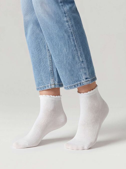 Socks 2-pack, lemon/white, hi-res