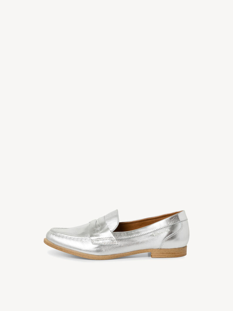 Leather Slipper - silver, SILVER, hi-res