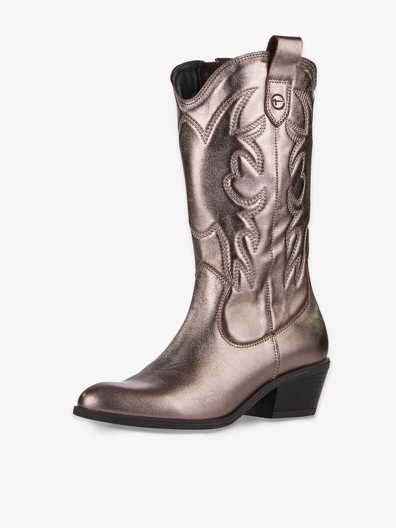 Ledercowboystiefel - metallic, PEWTER, hi-res