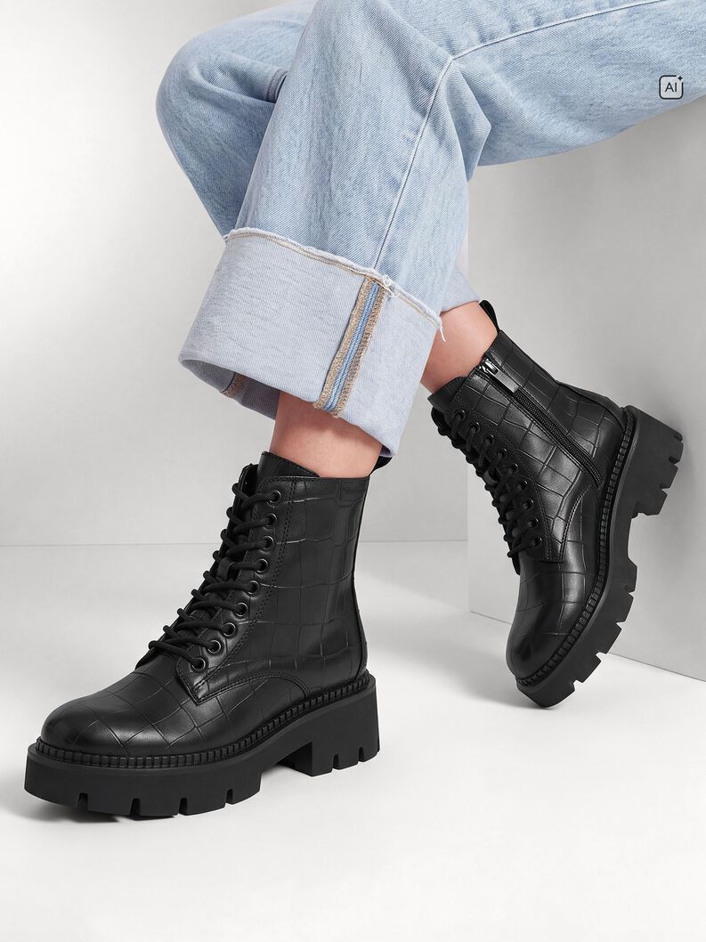 Bootie, BLACK CROCO, hi-res