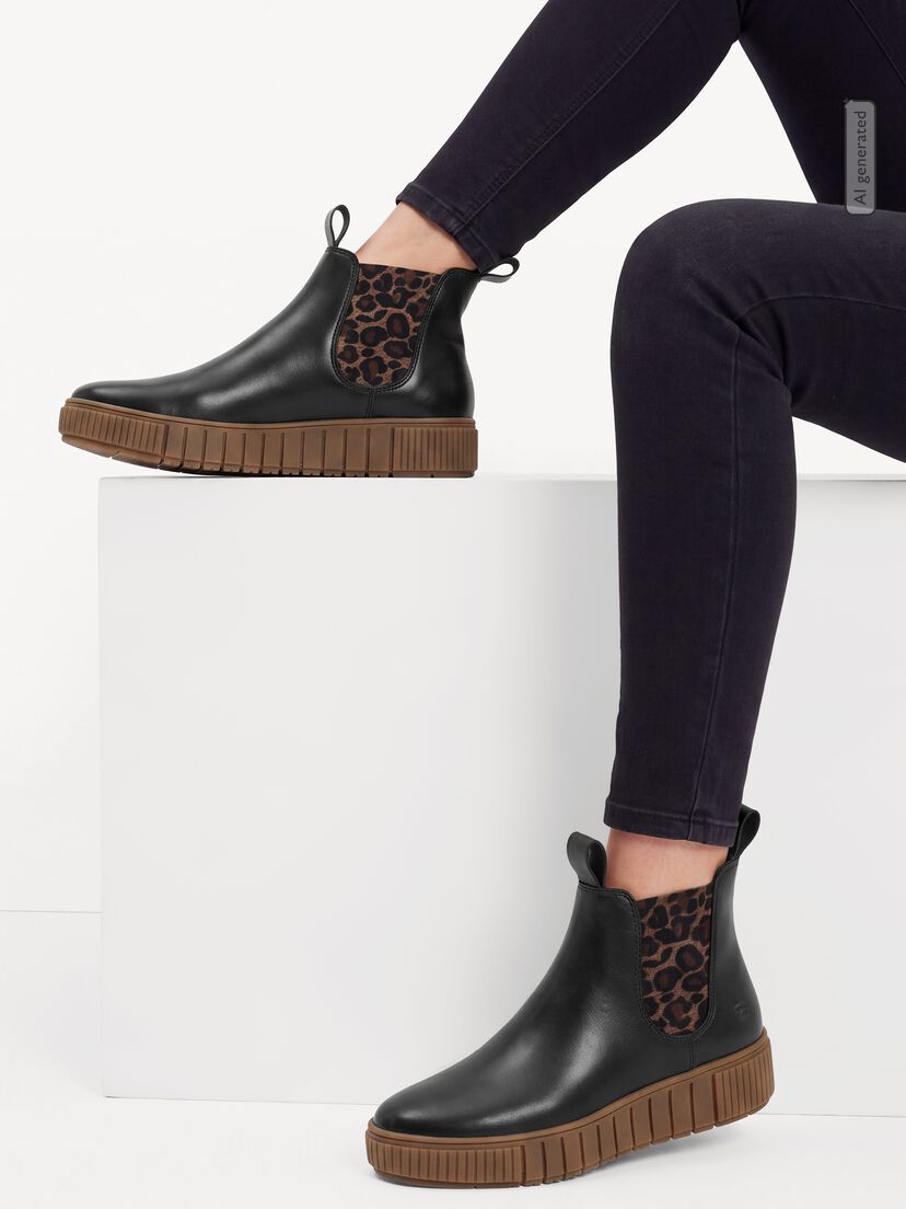 Chelseaboot, BLACK/LEOPARD, hi-res