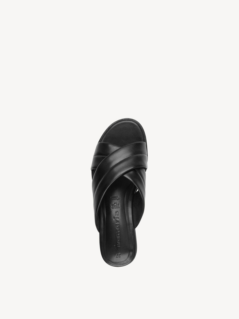Leren Slipper - zwart, BLACK, hi-res