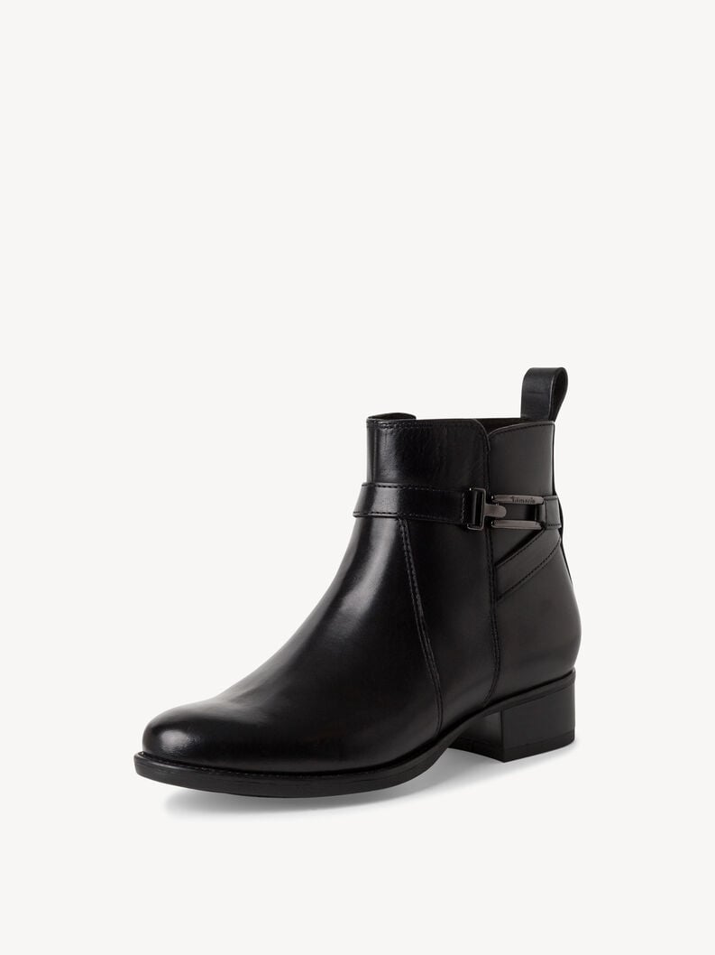 Bottine en cuir - noir, BLACK LEATHER, hi-res