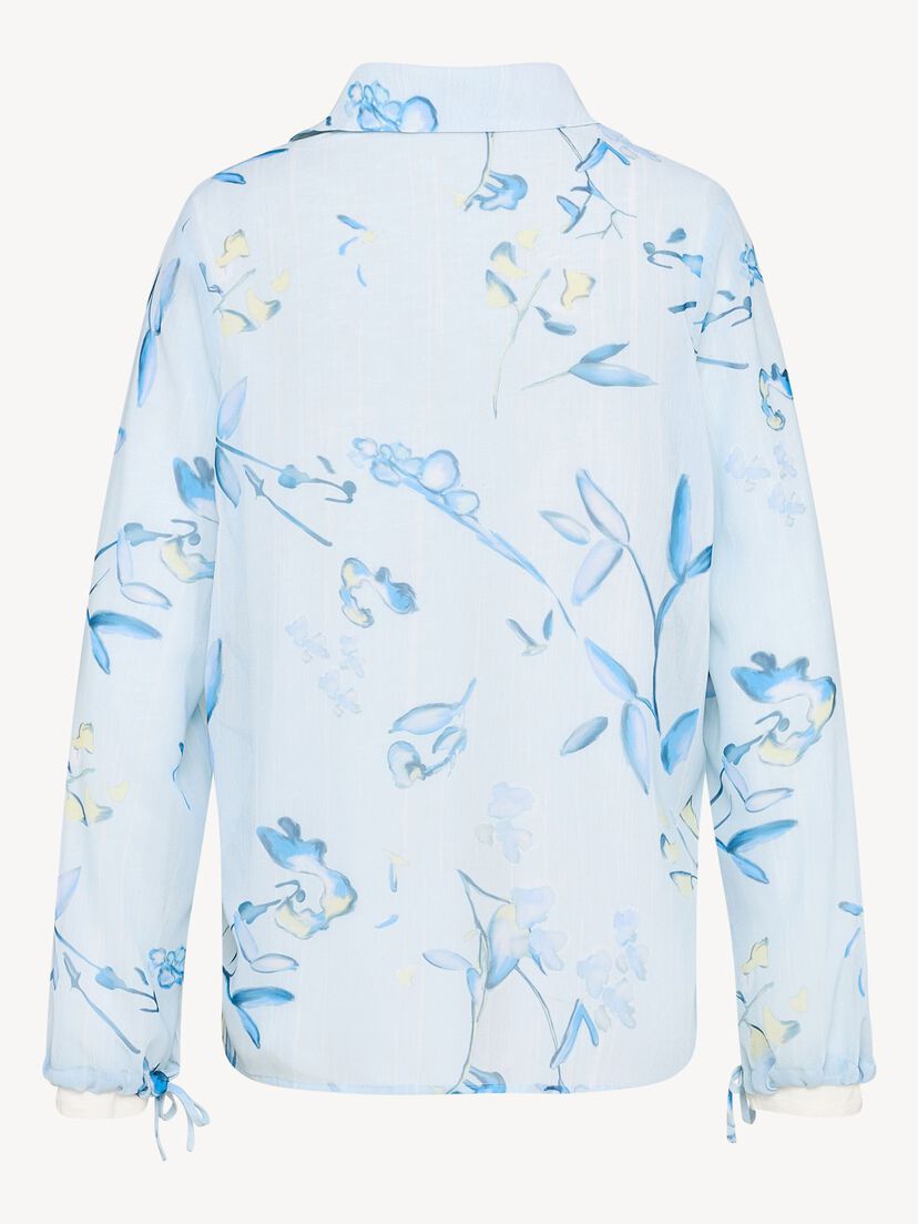 Blouse - blauw, Plein Air Flower AOP, hi-res