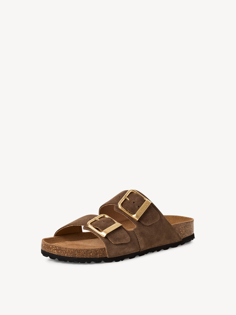 Leren Slipper - bruin, CHOCOLATE, hi-res