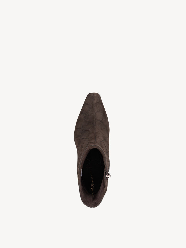 Leather Bootie - brown, CIGAR STRUCT., hi-res