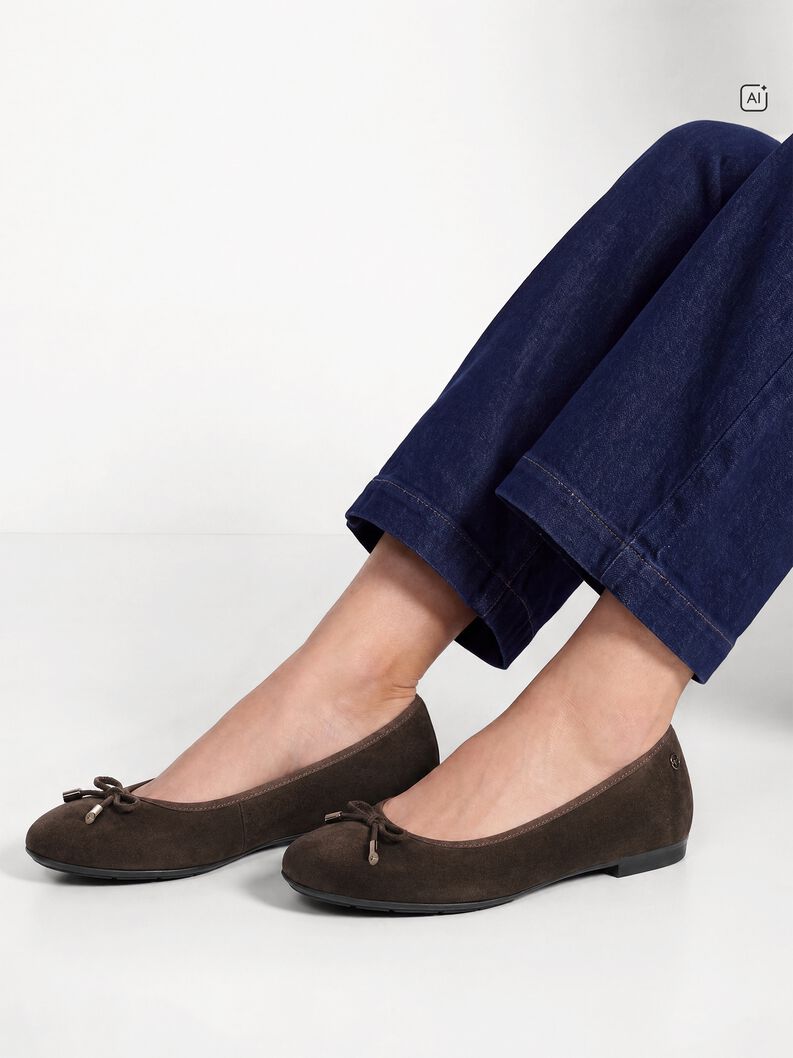 Lederballerina, MOCCA SUEDE, hi-res