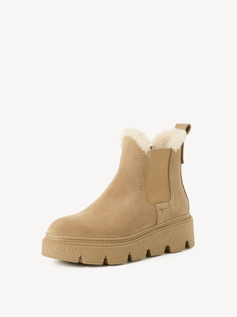 Leather Bootie - beige warm lining, beige, hi-res