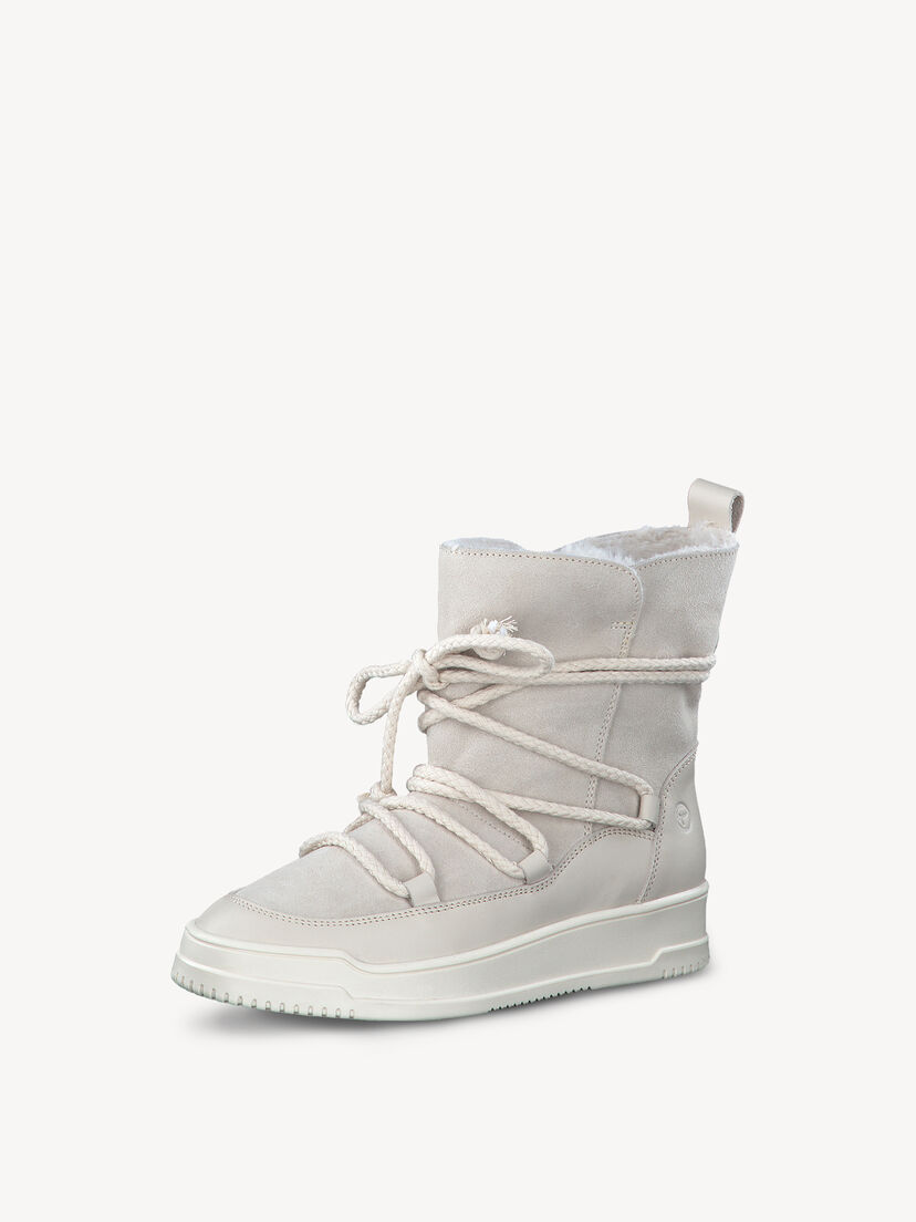 Leren Enkellaarsje - beige warme voering, BEIGE COMB, hi-res