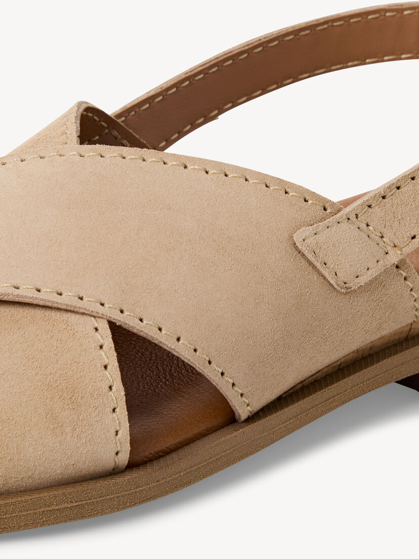 Leren Sandaal - beige, beige, hi-res