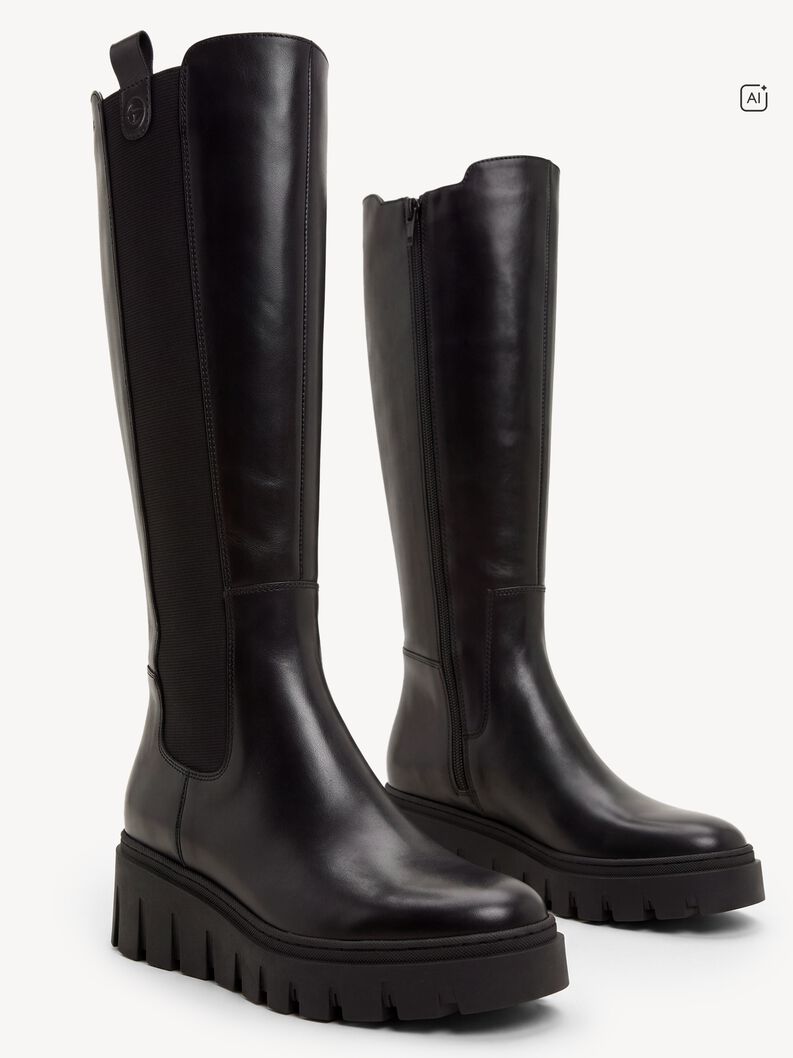 Leather Boots - black, BLACK LEATHER, hi-res
