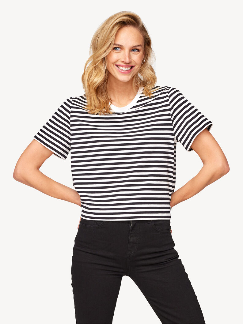 Koszulka oversize - czarny, Bright White/Black Beauty Striped, hi-res