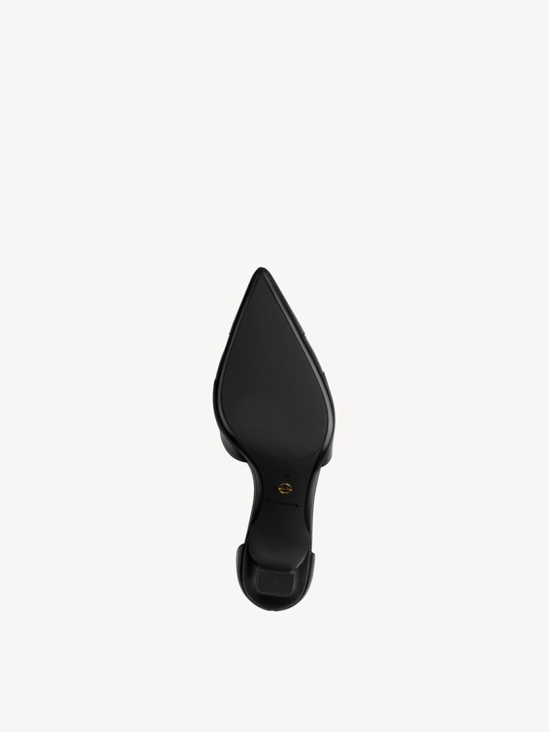 Escarpin en cuir - noir, BLACK, hi-res