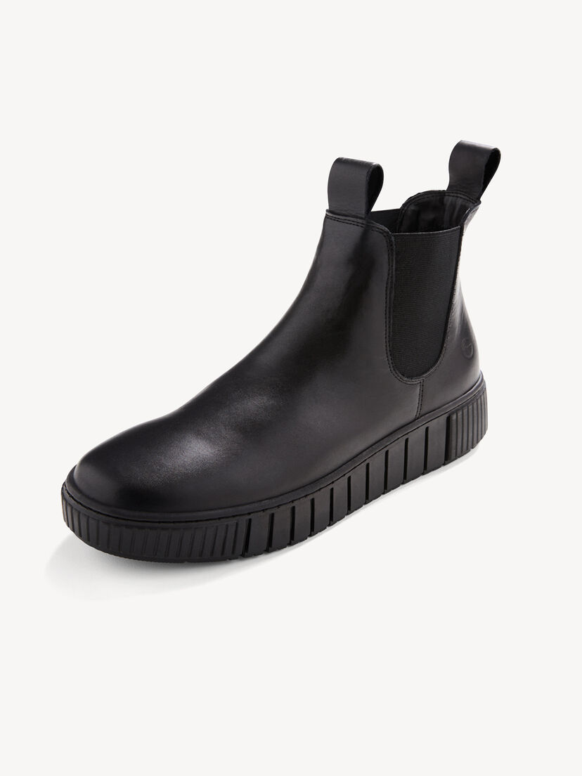 Leren Chelseaboot - zwart, BLACK LEATHER, hi-res