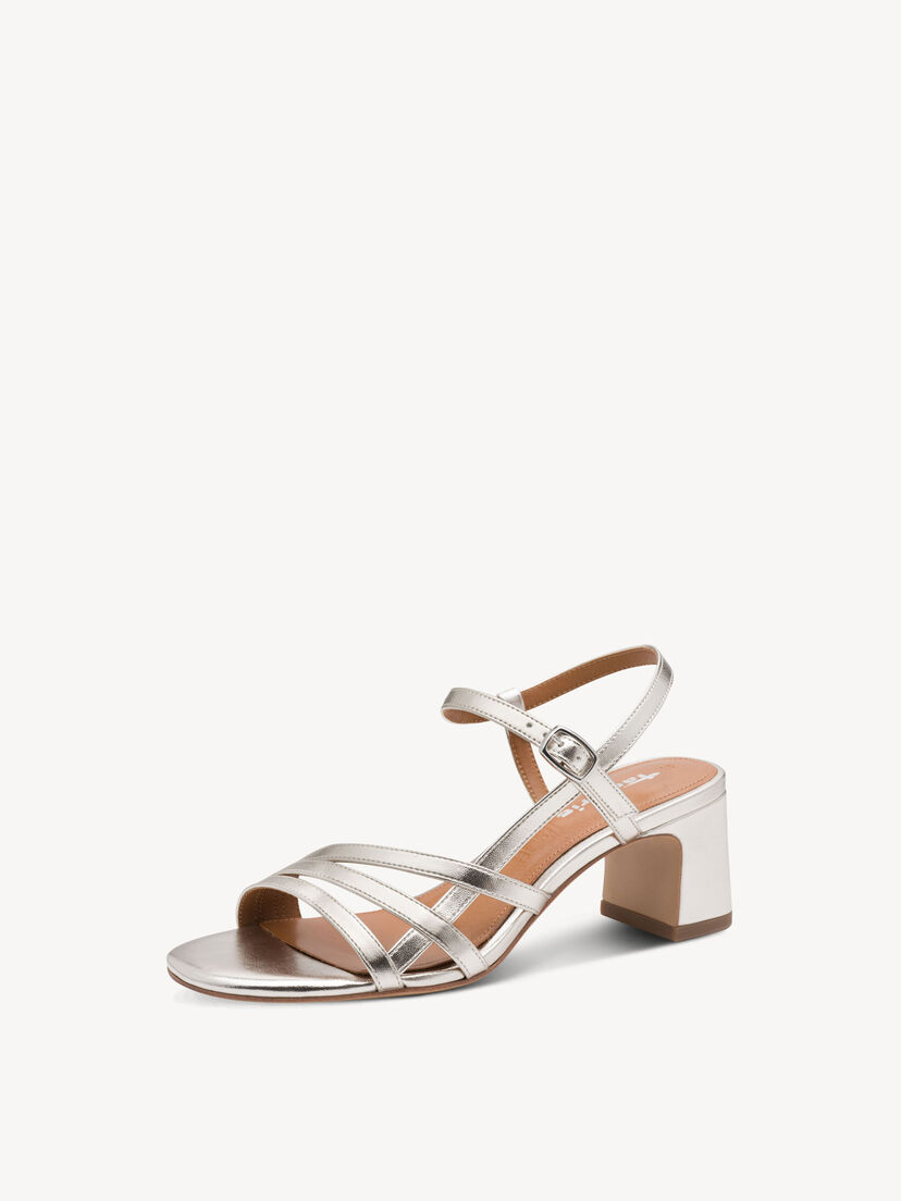 Sandaaltje - metallic, PLATINUM, hi-res