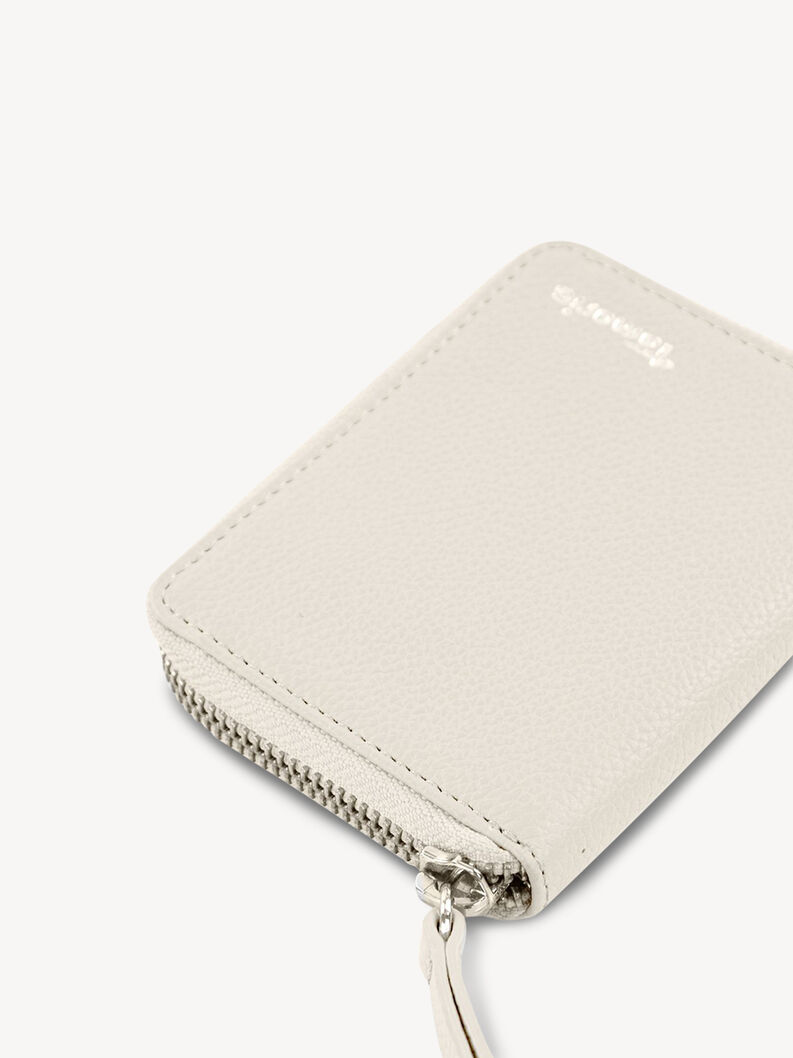 Leather Wallet - grey, ecru, hi-res