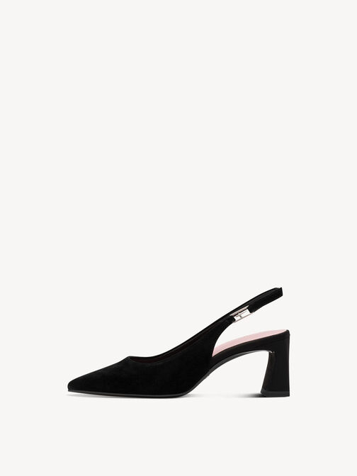sling pumps, BLACK SUEDE, hi-res