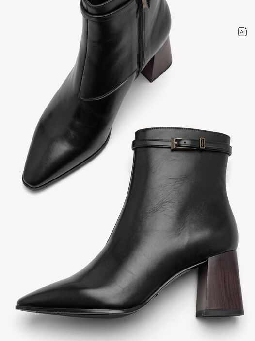 Enkellaarsje, BLACK LEATHER, hi-res