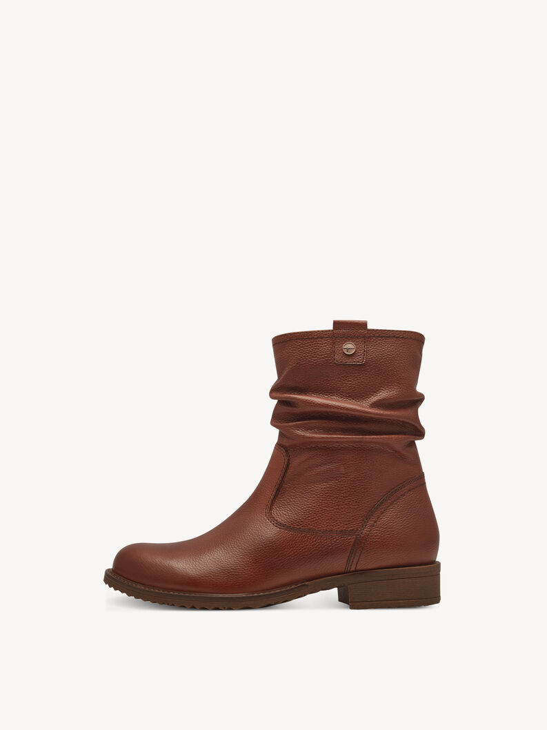 Leather Bootie - brown, COGNAC, hi-res