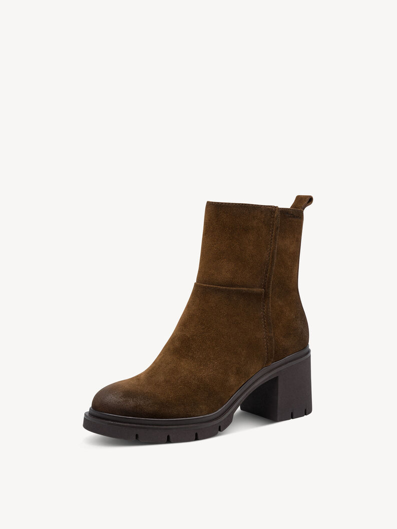 Leather Bootie - brown, TOBACCO, hi-res