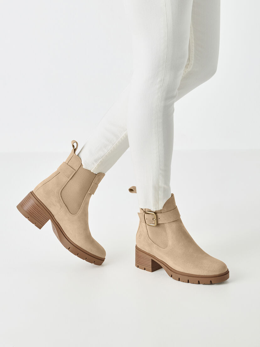 Leren Chelseaboot - beige, beige, hi-res