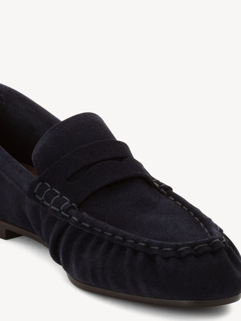 Ledermoccassin - blau, NAVY, hi-res