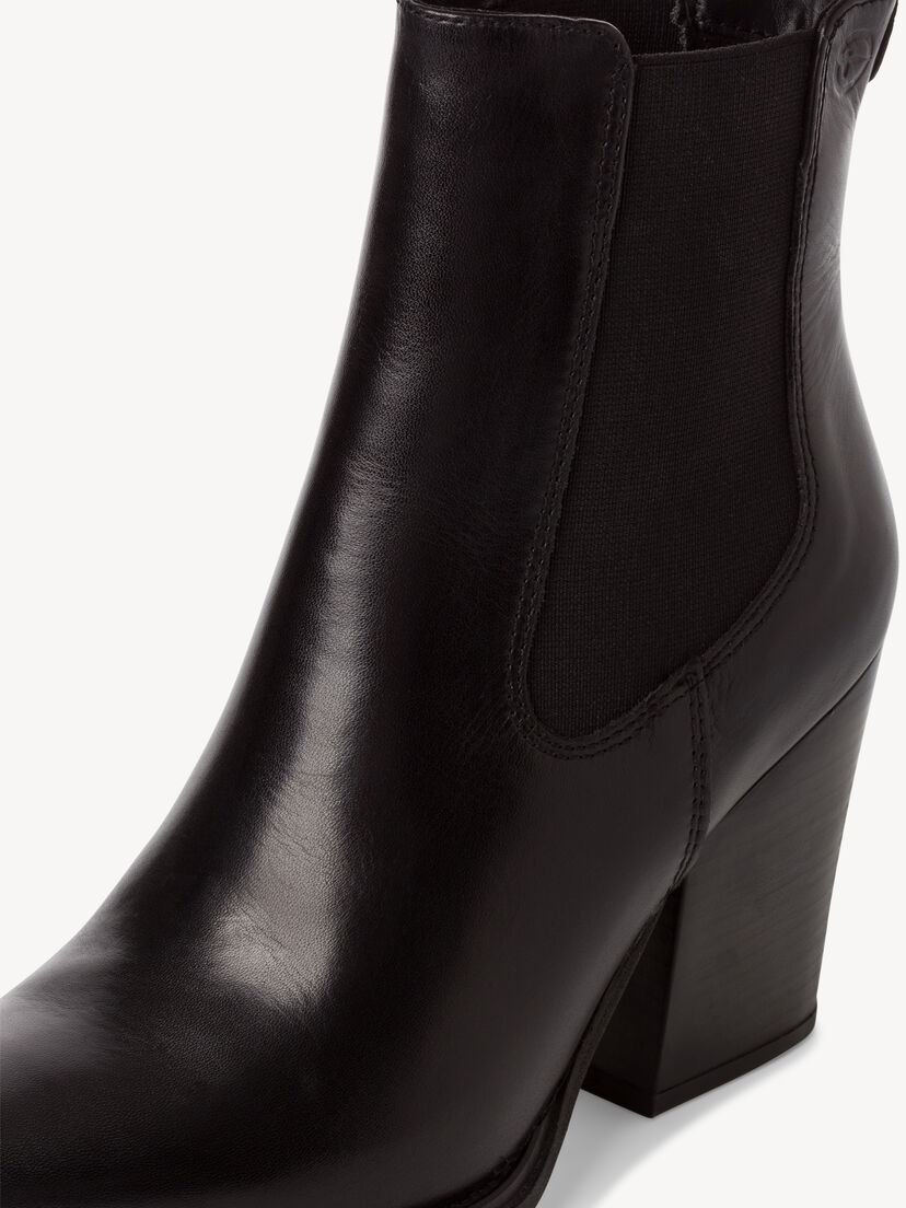 Leren Cowboylaarsjes - zwart, BLACK, hi-res