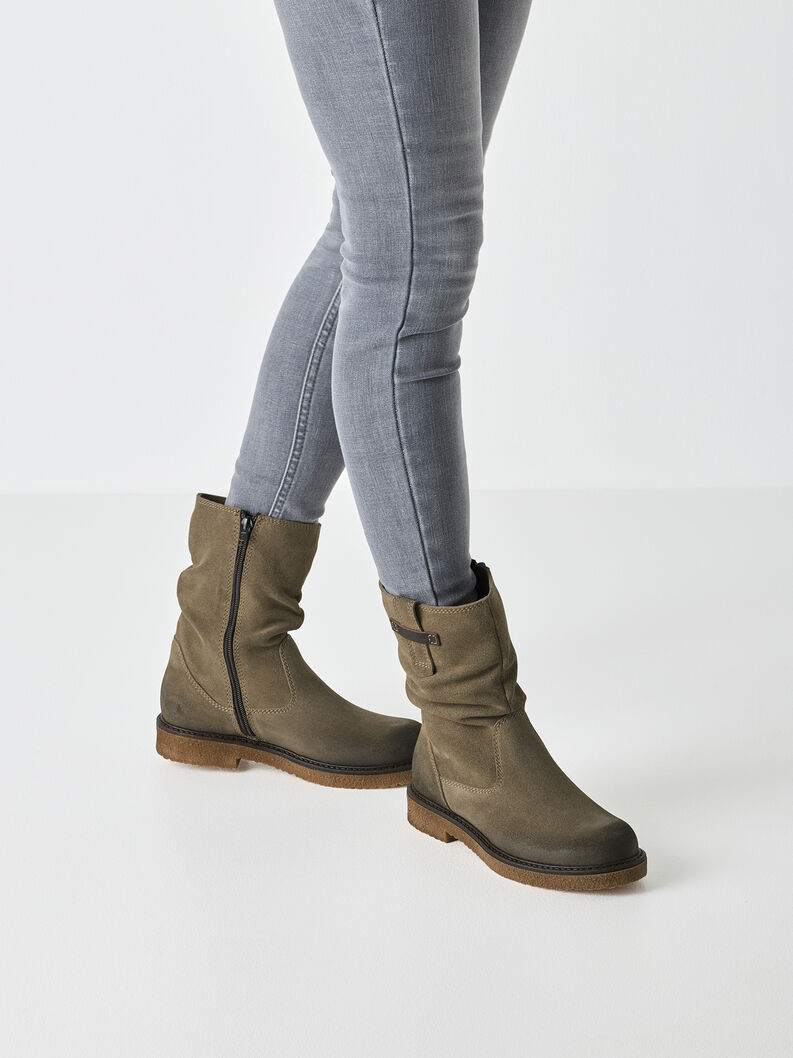 Leather Bootie - green, SAGE, hi-res