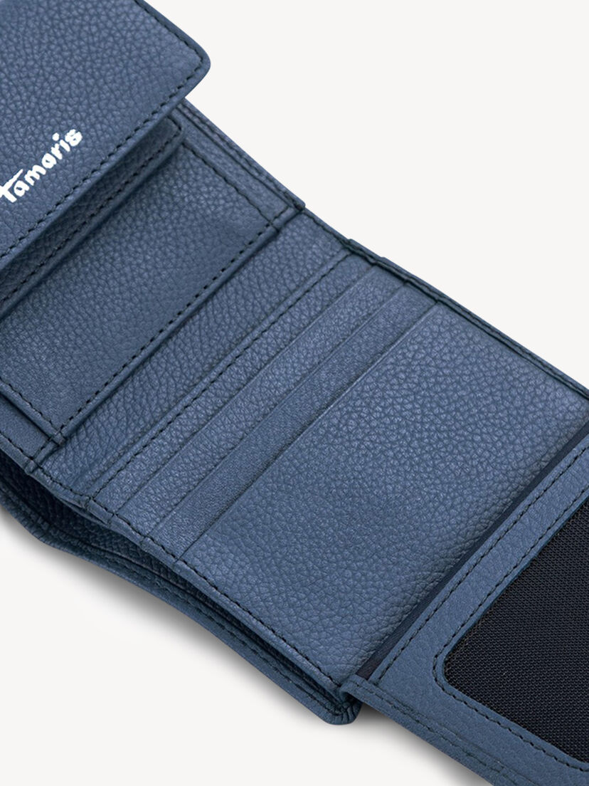 Leren Portemonnee - blauw, blue, hi-res