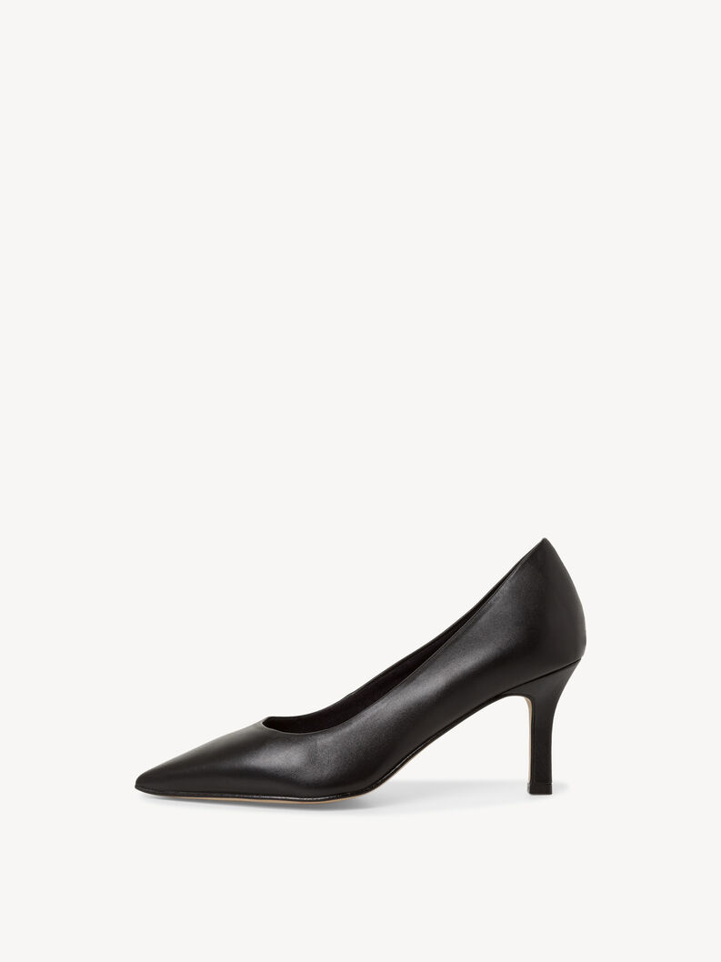 Escarpin en cuir - noir, BLACK LEATHER, hi-res